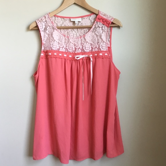 ModCloth Natural Sweetener Coral Sleeveless Blouse - Picture 7 of 13